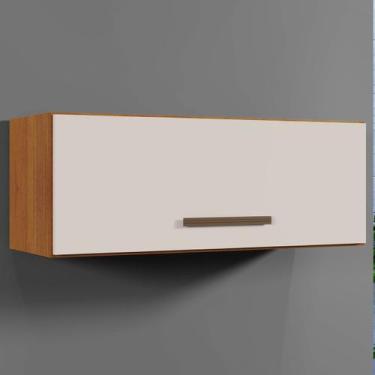 Imagem de Armário Aéreo Cozinha Atenas Nature/Off White - Kaiki Móveis, Moderno,