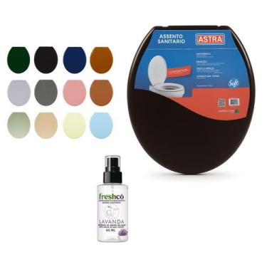 Imagem de Tampa Assento Sanitário Universal Oval Soft Astra + Freshcô Odorizador