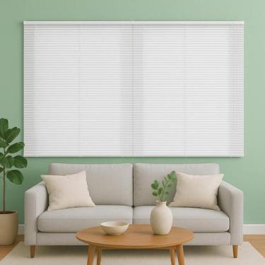 Imagem de Persiana Horizontal PVC 25mm BLOCK 200larg x 160alt Branca (2 pçs) - T