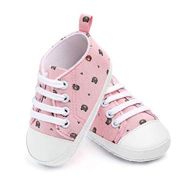 Imagem de Sapatinho Bebê Recem Nascido Anti Derrapante Infantil Crianças de 6 a 12 meses (Rosa Ursinho, 13cm)