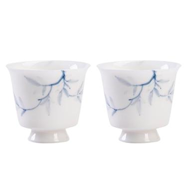 Imagem de Conjunto de chá de Gongfu pintado à mão Boutique – Orquídea azul em porcelana branca pura, inclui gaiwan chinês e xícaras de chá, conjunto de cerimônia de chá para presente, conjunto de chá para