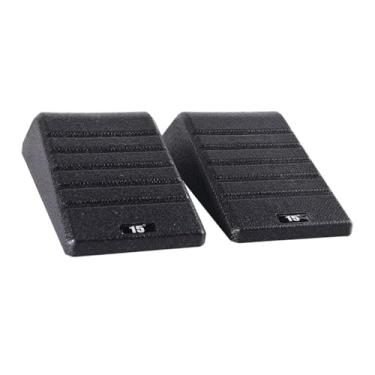 Imagem de KiBcsLic de agachamento com cunha, 2 peças, de ioga, alongamento de pernas, antiderrapante, preto, elevação de calcanhar, placa inclinada, Preto