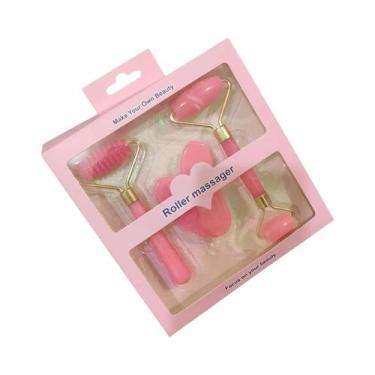 Imagem de Conjunto de 3 Massageadores de Rolo de Gua Sha em Resina para Rosto e 