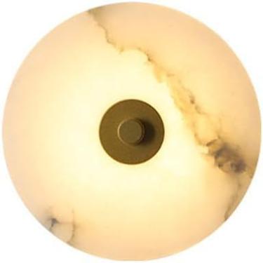 Imagem de Luminária De Parede De Mármore Arandela De Parede Redonda Minimalista Led Lâmpada De Parede Art Deco Arandelas Luminária De Parede Sala De Estar Quarto Lâmpadas De Par, Gold, dia-16cm