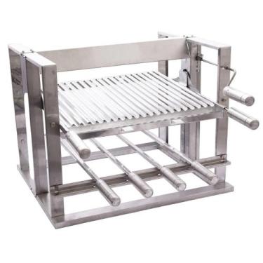 Imagem de Churrasqueira Elevatória Fast Gourmet com 4 Espetos e Grelha Parrilha 