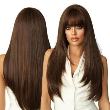 Imagem de Peruca Wig Orgânica Super Natural Lisa Com Franja 75cm - Maya Hair, Ca