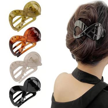 Imagem de Grampos de cabelo curvados French Concord para mulheres, grampos de cabelo plano de 8,5 cm para cabelo grosso, bico de pato, presilhas de cabelo