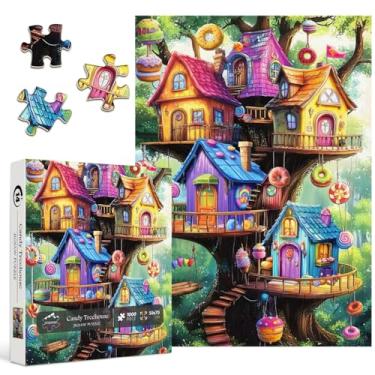 Imagem de Tree House Puzzles for Adults 1000 Pieces, PICKFORU Colorful Candy Puzzle Donuts Cake, Impossible Hard Food Plant Theme as Home Decor