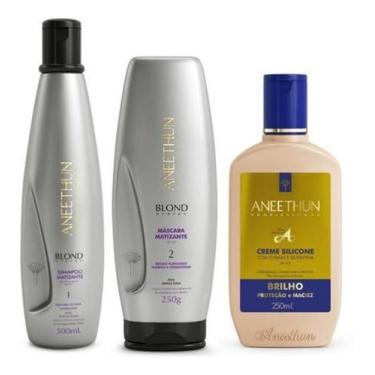 Imagem de Kit Aneethun Shampoo E Máscara + Creme Silicone
