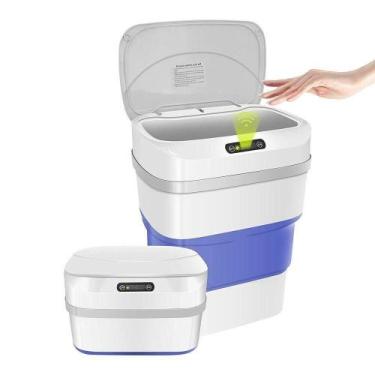 Imagem de Cesto de Lixo Retratil Smart Lixeira Automática Sensor Inteligente Azu