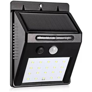 Imagem de Luminária Solar de Parede 30 LEDs com Sensor de Movimento | Luz LED Externa Potente à Prova D’Água IP65 | Iluminação Automática para Jardim, Garagem e Corredores