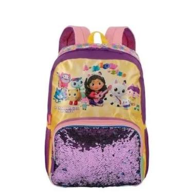 Imagem de Mochila Costas Gabby Meow M Infantil Escolar Sestini, Roxo