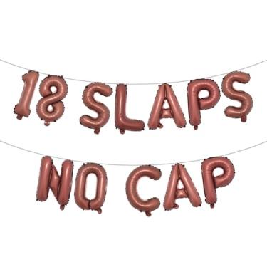 Imagem de 18 Slaps No Cap Banner Balão Multicolorido - Suprimentos de festa de 18 anos, ideias, presentes e decorações (18 SLAPS NO CAP Chocolate)