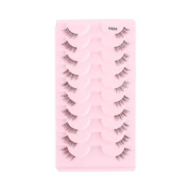 Imagem de Cílios Postiços Naturais Longos E Fluffy 3D Mink Cat Eye 10 Pares Feit