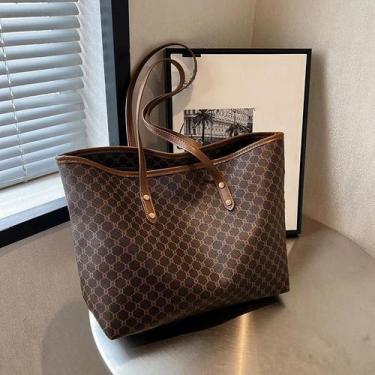 Imagem de Bolsa De Ombro Feminina De Grande Capacidade Em Couro PU, Bolsa Versát