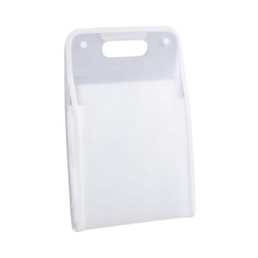 Imagem de Pasta Sanfonada Plástica A4 com 13 Divisórias – Organizadora de Arquivos e Documentos, Portátil, com Alça e 2 Fechos de Pressão – Escolar e Escritório (Branca)