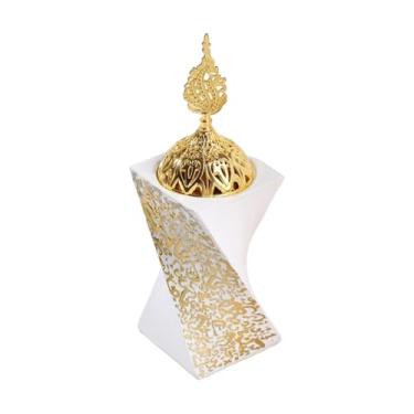 Imagem de WeiLaiKeQi Suporte para queimador de incenso, mesa central compacta, suporte para incenso, incensário para salão de festas, spa, biblioteca, sala de jantar, Branco