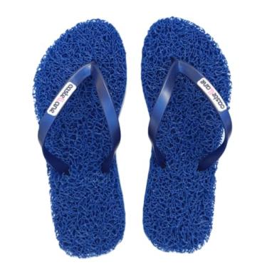 Imagem de Chinelo Casual Conforto ideal para quem sofre com Fascite Plantar, esporão de calcâneo, Hiperidrose Plantar e Neuroma de Morton, sensação de estar pisando em um tapete leve e macio e ainda massageia seus pés. (Azul Royal, BR, Adulto, Faixa Numérico, 35, 36)