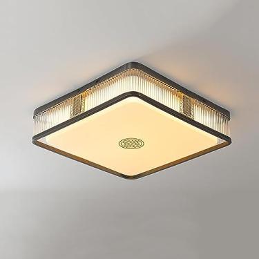 Imagem de ZRMPP Luz de teto LED vintage, luz de teto de vidro acrílico simples, luminária de teto para quarto interior perto do teto, mesa de jantar, sala de estar, cozinha, luz de teto