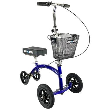 Imagem de Andador 4 Rodas com Apoio para Joelho Ideal para Lesões Suporta 136 kg, KNEEROVER KRHYBRID KCPLUS ALL TERRAIN KIT, Azul