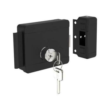 Imagem de Fechadura Elétrica 12V Cilindro Fixo PY Direito e Esquerdo ROS42 Preto