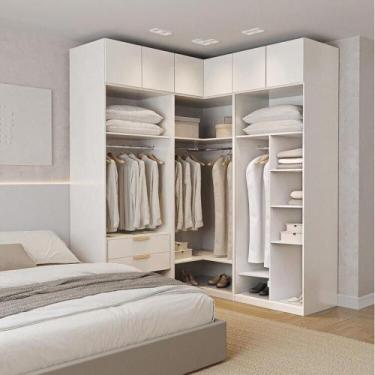 Imagem de Guarda Roupas Modulado de Canto 6 Peças 6 Portas Jade CabeCasa Madeira