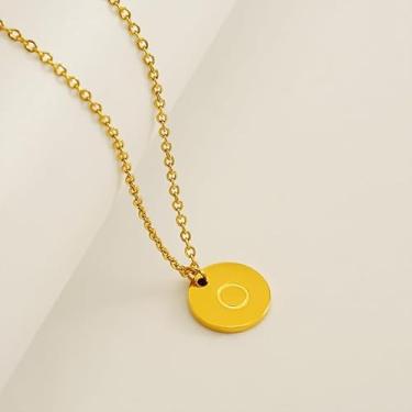 Imagem de 1 colar redondo de letras com acabamento brilhante banhado a prata para mulheres, joia fina, presente para mamãe, 45cm, Cobre, Sem Pedra Preciosa