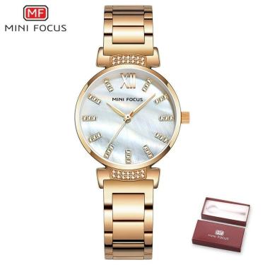 Imagem de Relógio Feminino Mini Focus Mf0227l à Prova D'água Ouro Rosa