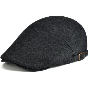 Imagem de Boina De Algodão Design Basico Liso Casual Unissex Ajustavel Cinza Escuro