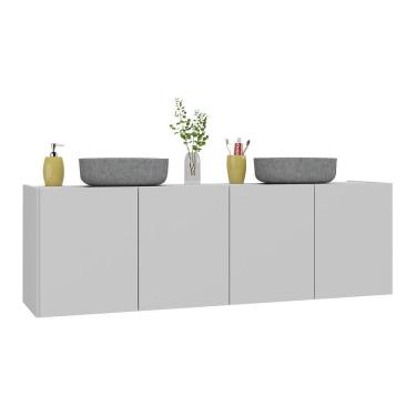 Imagem de Gabinete De Banheiro 123,5cm Suspenso 4 Portas Multimóveis Mp5047 Branco Branco