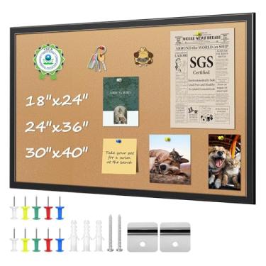 Imagem de Placa de cortiça ORIENTOOLS com 10 pinos coloridos, quadro de avisos com moldura preta para casa, escritório, escola, cubículo, etc., 36X24 Inch