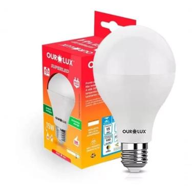 Imagem de Lampada Superled Alta Potencia 15w Bivolt 6500k Ourolux Luz Branco-frio