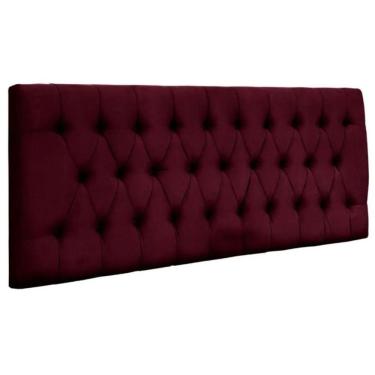 Imagem de Painel Suspenso Cabeceira Dubai 1,28m Para Cama Viúva Solteirão Suede Marsala - Aurora Line