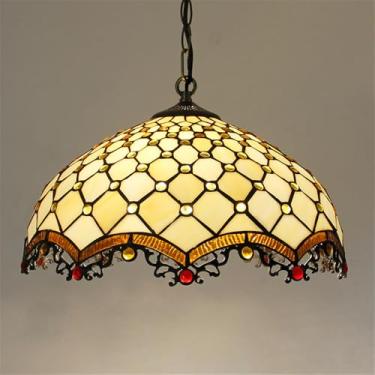 Imagem de Luminária pendente contemporânea de luxo em vidro colorido com LED, estilo retrô americano, ideal para sala de estar, restaurante, quarto, hotel, casa de campo, corredor, café, bar ou escada
