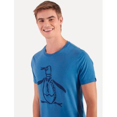 Imagem de Camiseta Original Penguin Masculina Big Mascot Logo Azul Escuro, GG