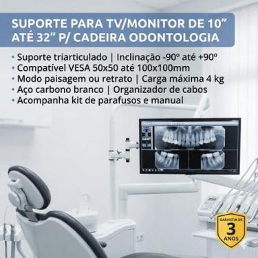 Imagem de Braço suporte em garra para tv monitor para telas de 10 a 32 polegadas