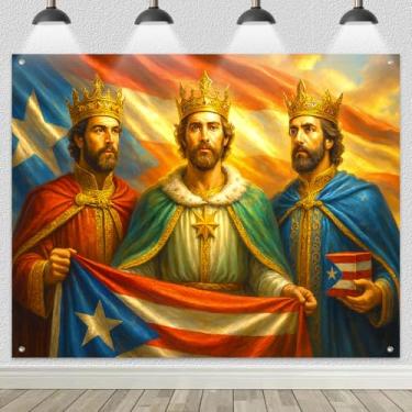 Imagem de HOMETITUTE 2,4 x 1,8 m Fundo fotográfico de cena de epifania de três reis para celebração cristã, decoração de festa religiosa, faixa de Natal, exibição de cabine de fotos