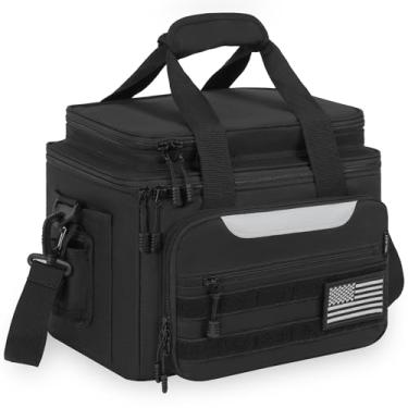 Imagem de WELIDAY Bolsa de pesca com alça de ombro ajustável, estojo de armazenamento macio para água salgada ou água doce, preta