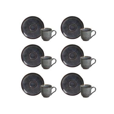 Imagem de Conjunto de Xícaras de Café com Pires Porto Brasil Bio Titanium 6 peças - 120 ml