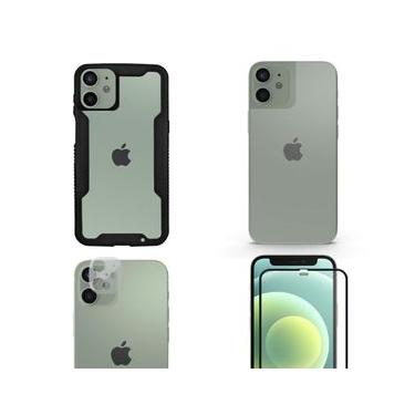 Imagem de Película Defender Glass + Câmera + Nano Traseira + Capa case capinha Dual Shock Para iPhone 12 Mini - Gshield