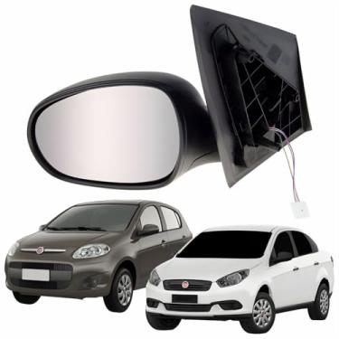 Imagem de Retrovisor Fiat Grand Siena 2012 Até 2021 Palio 2012 Até 2016 Elétrico Com Sensor Temperatura Lado Esquerdo Motorista Original