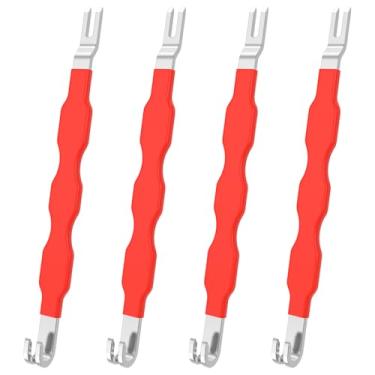 Imagem de Separador de conector elétrico de 4 peças, removedor de conector de terminal automático, ferramentas de sistema elétrico universal para reparos de carros, liberação de fiação (vermelho)