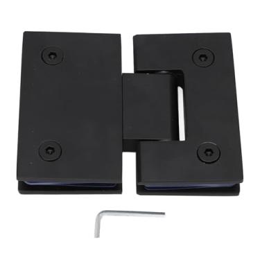 Imagem de QANYEGN Dobradiças de porta de chuveiro de vidro, dobradiça de porta de chuveiro de vidro sem moldura de 180 graus, substituição de hardware de portas de chuveiro sem moldura para