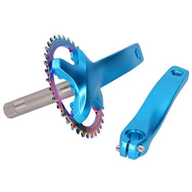 Imagem de aqxreight ZK?22 Pedaleira de Bicicleta de Liga de Alumínio Integral de Velocidade única Acessório de Braço de Manivela 36T para BikeRed Fashion o Forte Tem Força Deslumbrante Peso Liga Leve (#2)