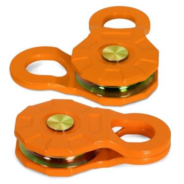 Imagem de DING.PAI 2 peças de bloco de arrebatamento de guincho, polia de bloco de agarrar resistente, 10,886 kg (12T), ideal para lado a lado, compatível com corda sintética e cabo de aço, ideal para