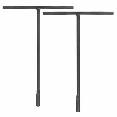 Imagem de HARFINGTON 2 peças soquete de chave em T 8 mm métrico de aço de alto carbono soquete de chave inglesa de 6 pontos com longo alcance para reparo de motocicletas e bicicletas, cinza-preto