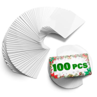 Imagem de 100 peças de metal para cartões de visita - Cartões de visita imprimíveis sublimação em branco Cartões de visita brancos Cartões de visita personalizados para cartão de presente de promoção - Cartão de visita de mesa número etiqueta cartões de metal - Oskal