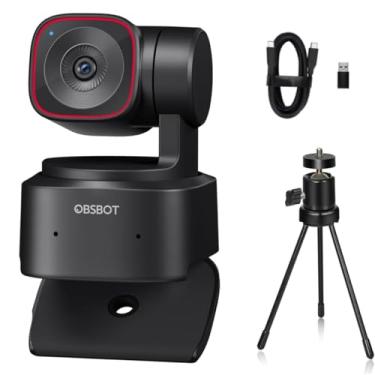 Imagem de OBSBOT Tiny 2 Lite Webcam PTZ 4K UHD alimentada por AI, sensor CMOS de 1/5.1 cm, zoom digital 4X, rastreamento automático com controle de gestos de zoom automático 2.0, transmissão ao vivo para