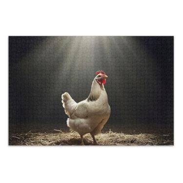 Imagem de Majestic Chicken Spotlight Quebra-cabeças pretos, 1000 quebra-cabeças para adultos, com letras nas costas, quebra-cabeça para adultos