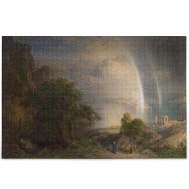 Imagem de Quebra-cabeça personalizado da igreja Frederic Edwin do Mar Egeu, 500 peças para adultos, presentes para amantes de quebra-cabeças, família, diversão, quebra-cabeças, cenário animal, 52 x 37,8 cm